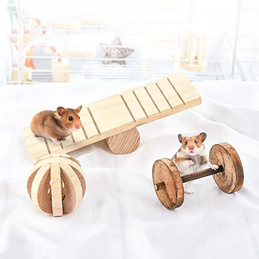 

Bunny Chew Toys Set of 11pcs Natural Wood Toys for Chinchilla Hamster Parrot Rabbit Adoroble Toys for small pets