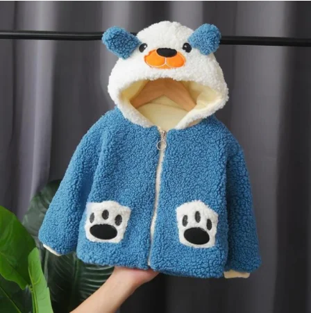 Верхняя одежда для мальчиков и девочек Пальто Куртка Зимняя теплая Вельветовая