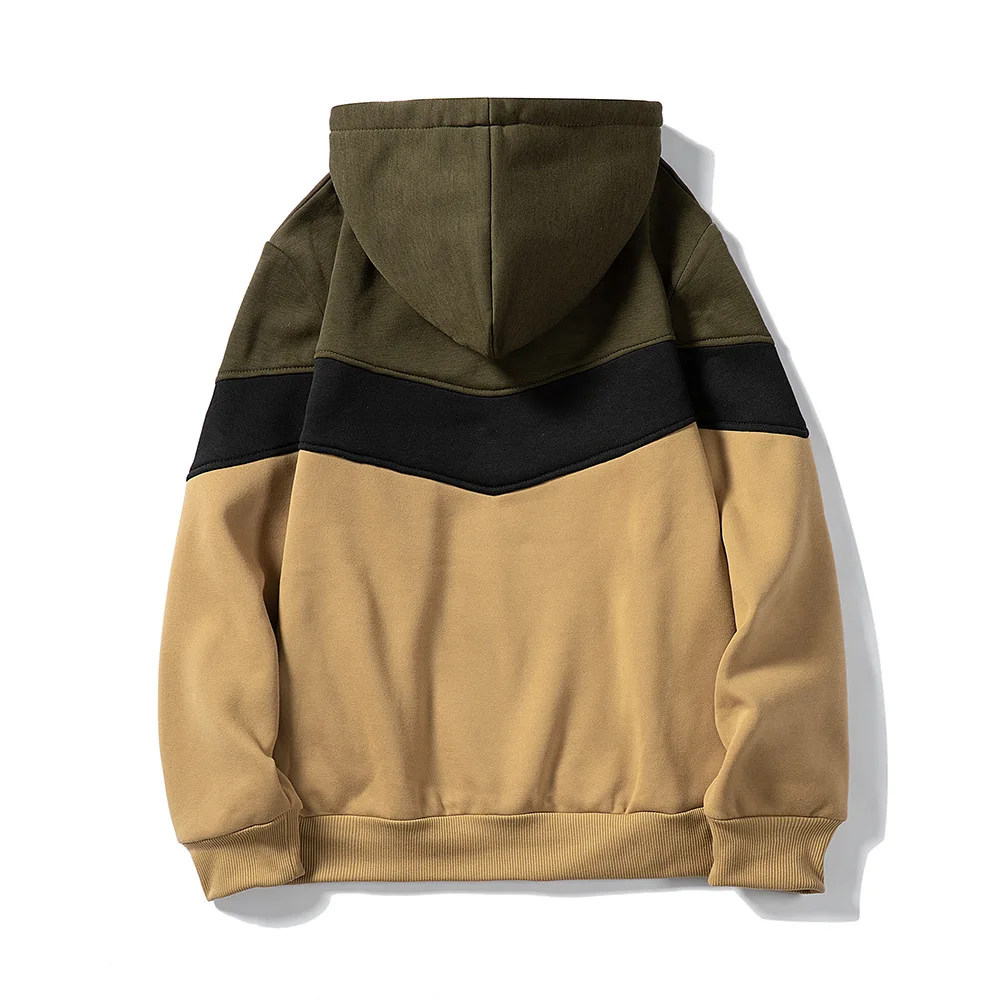 

2021 spring and autumn clothing new youth fashion stitching trend men's sweater men's casual hoodie sweater