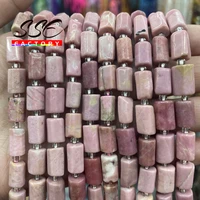 natural faceted red rhodochrosite stone beads cylinder spacer beads for jewelry making diy bracelet accessories 8x11mm 15 inches