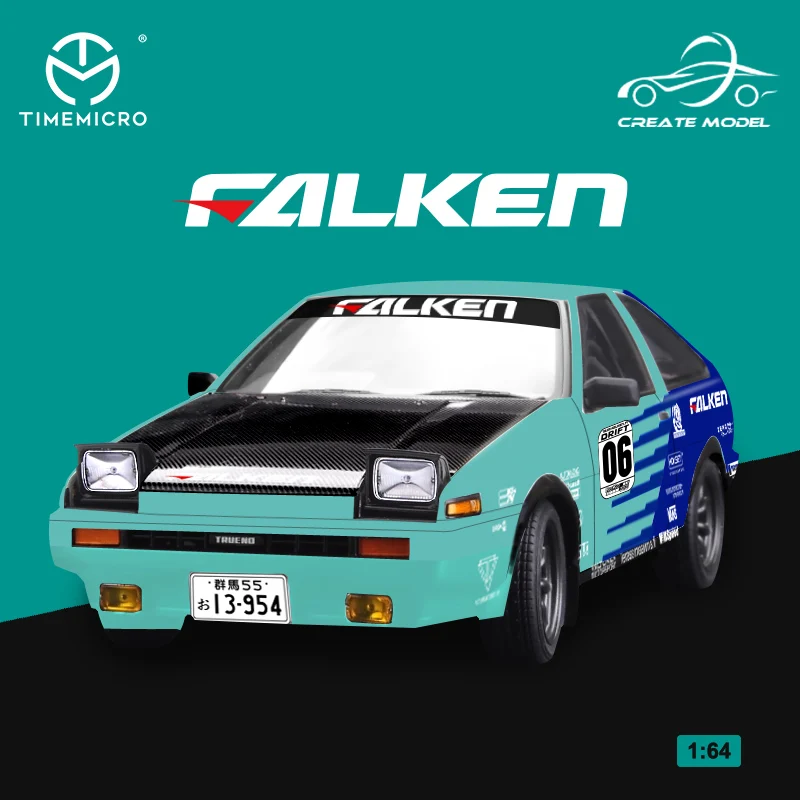 

TimeMicro 1:64 TOYOTA AE86 FALKEN #06/08 литая модель автомобиля