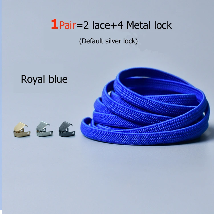 royal blue 21 цвет эластичные фиксирующие шнурки круглые без шнурков шнурки для обуви дети взрослые кроссовки с шнурками быстрая ленивая обувь шнурки 1 пара - Цвет: royal blue