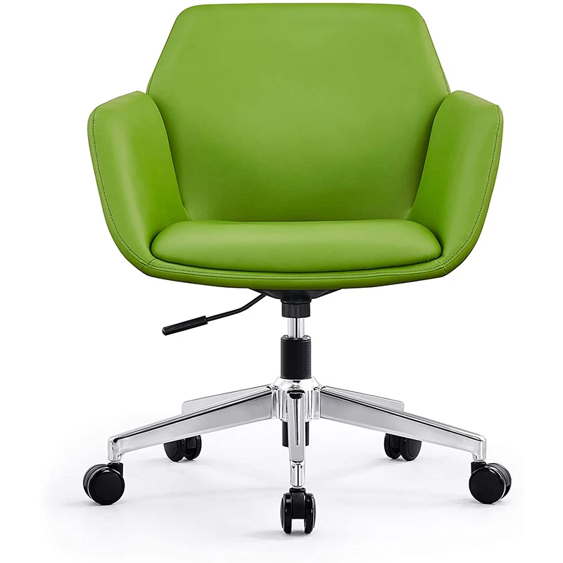 

Middle Back Office Chair for Home Adjustable PU Upholstered Modern Office Chair, Green