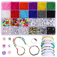 6000pcs 3mm glass seed beads and 600pcs letter beads set for jewelry making diy bracelets necklaces jewelry craft beads kit