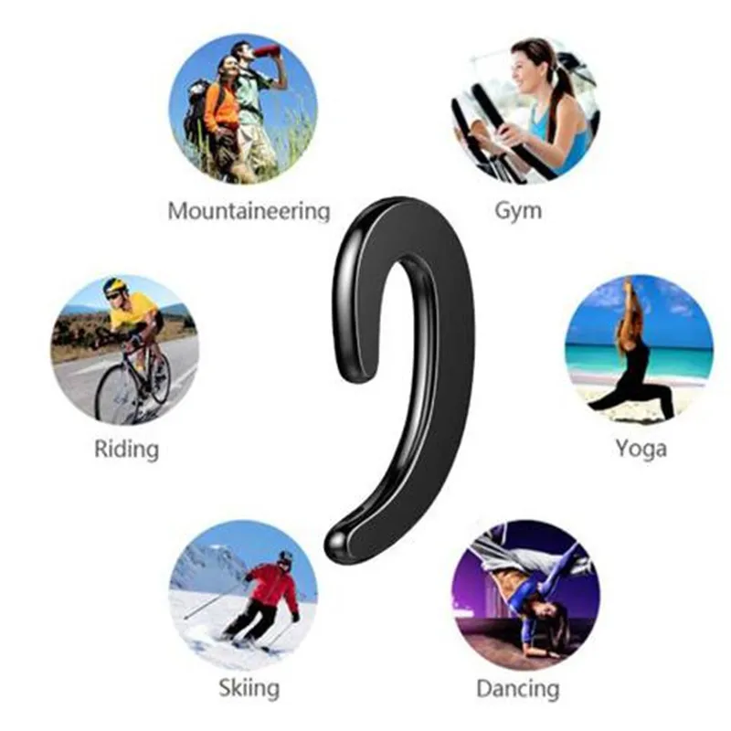 Беспроводные наушники с костной проводимостью Bluetooth ушным крючком Спортивная