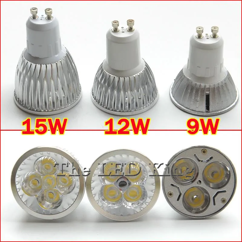 10x GU10 led 9W 12W 15W gu 10 диммируемая Светодиодная лампа Точечный светильник 220V 110V самый