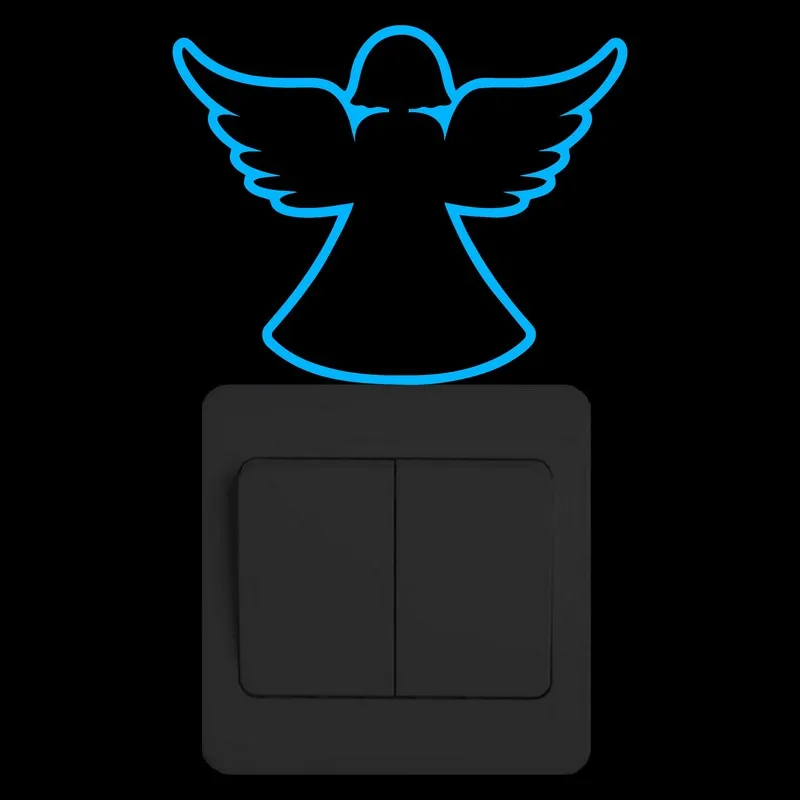 Счастливого Рождества светящиеся в темноте наклейки на стену милый ангел