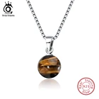 ORSA JEWELS 100% Настоящее серебро 925 пробы ожерелья и подвески для женщин тигровый глаз камни подвески Модные женские ювелирные изделия SN87-H
