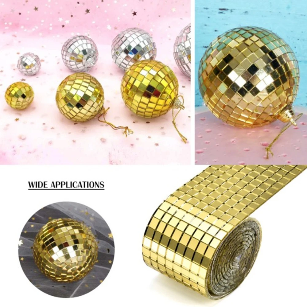 1 Roll Mirror Glass Self-adhesive Mosaic Wall Stickers Mini Shining Square Tiles Home Ktv Shop Decorative Craft Decals | Дом и сад