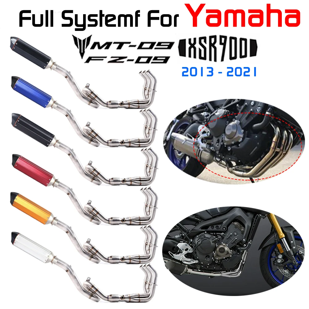 

Полная система для Yamaha Mt09 Fz09 2013-2018 Mt09 Sp 2017-2019 трассировщик 900 2014-2019 выхлопной глушитель мотоцикла средняя труба