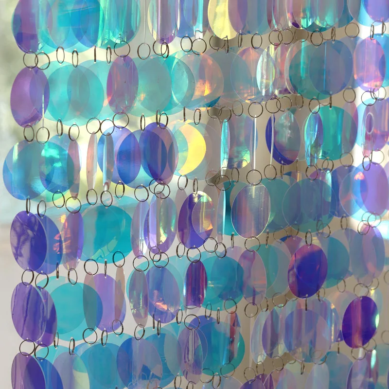 

Colorful Transparent Sequin Curtain Festival Party DIY Decoration Stage Background Scene Layout Home Decoration Curtain