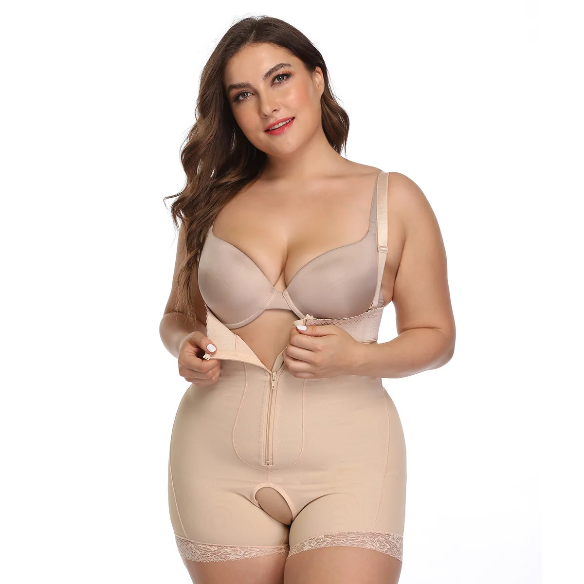 

Women's Full Body Shaper Waist Cincher Underbust Corset Adjustable Waist Trainer Firm Bodysuits Postpartum Shapewear Plus Size