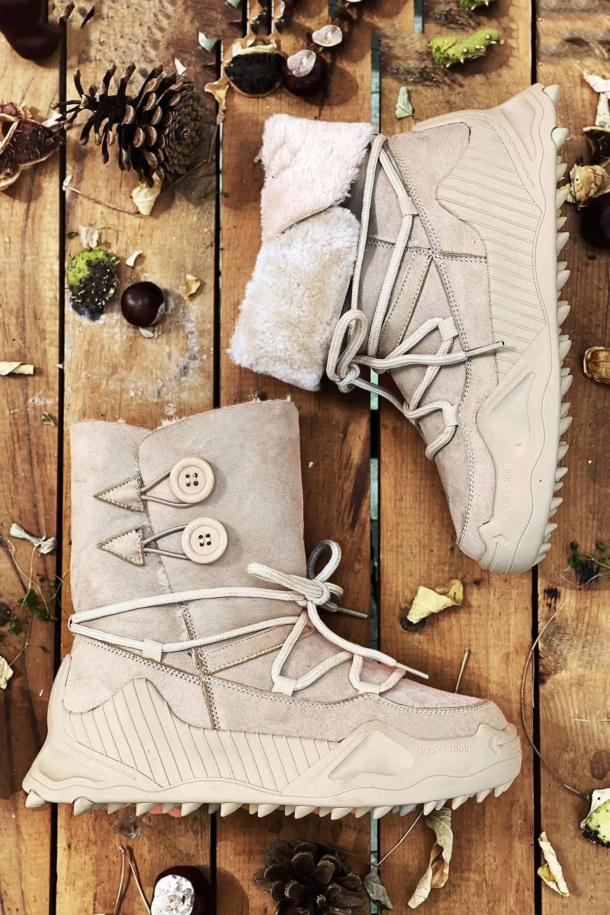 

Обувь Alarga, кофейные пушистые плюшевые женские сапоги BIGKING01703