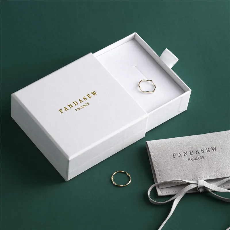 Оптовая продажа 500 шт./лот белая бумага под заказ ящик для ювелирных изделий набор