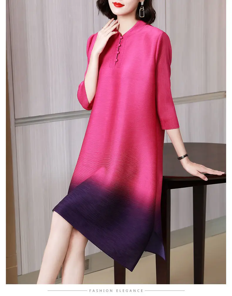 Платье однотонное Новое модное Плиссированное дизайнерское платье высокого