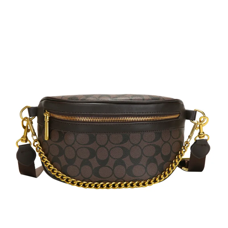 

Women's Shoulder Messenger Bag 2021 New Fashion Travel Chest Waist Handbag Designer Style PU Leather Chain Texture Versatile