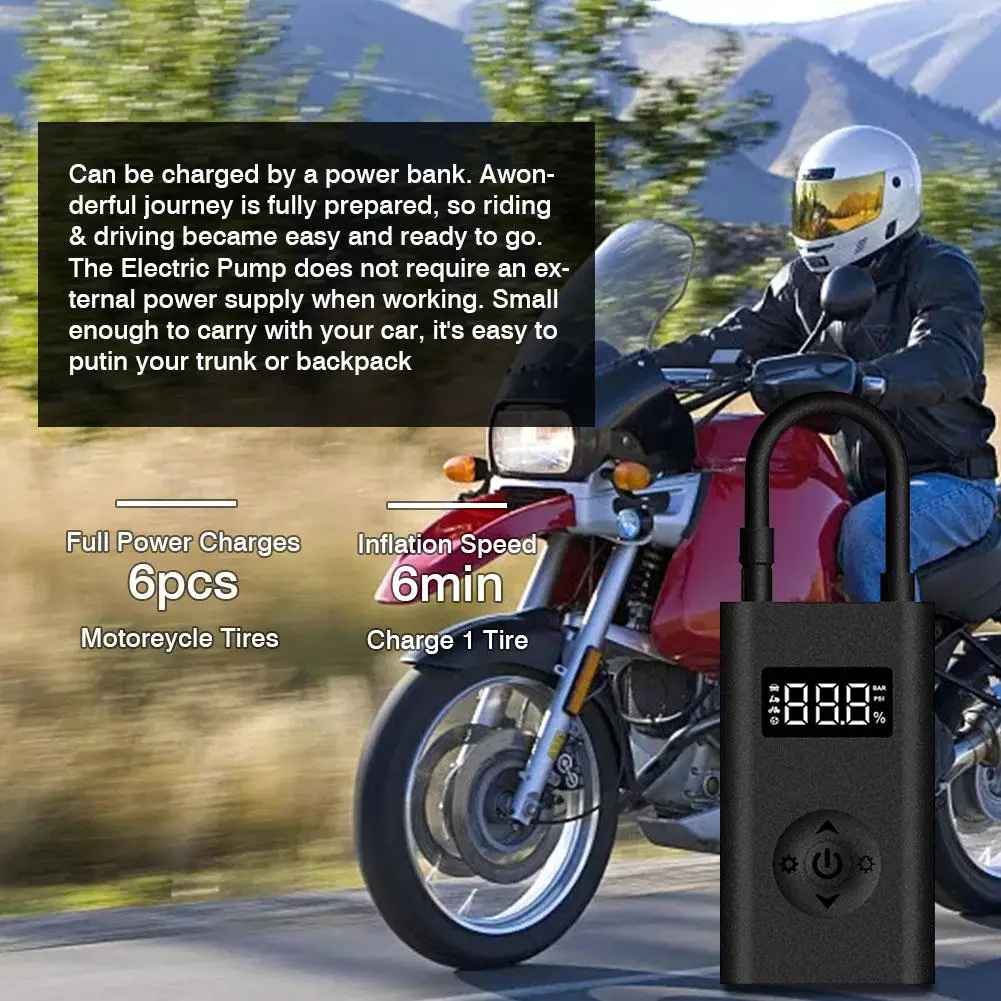 Мини-насос для накачивания шин Портативный ручной насос цифровой Воздушный