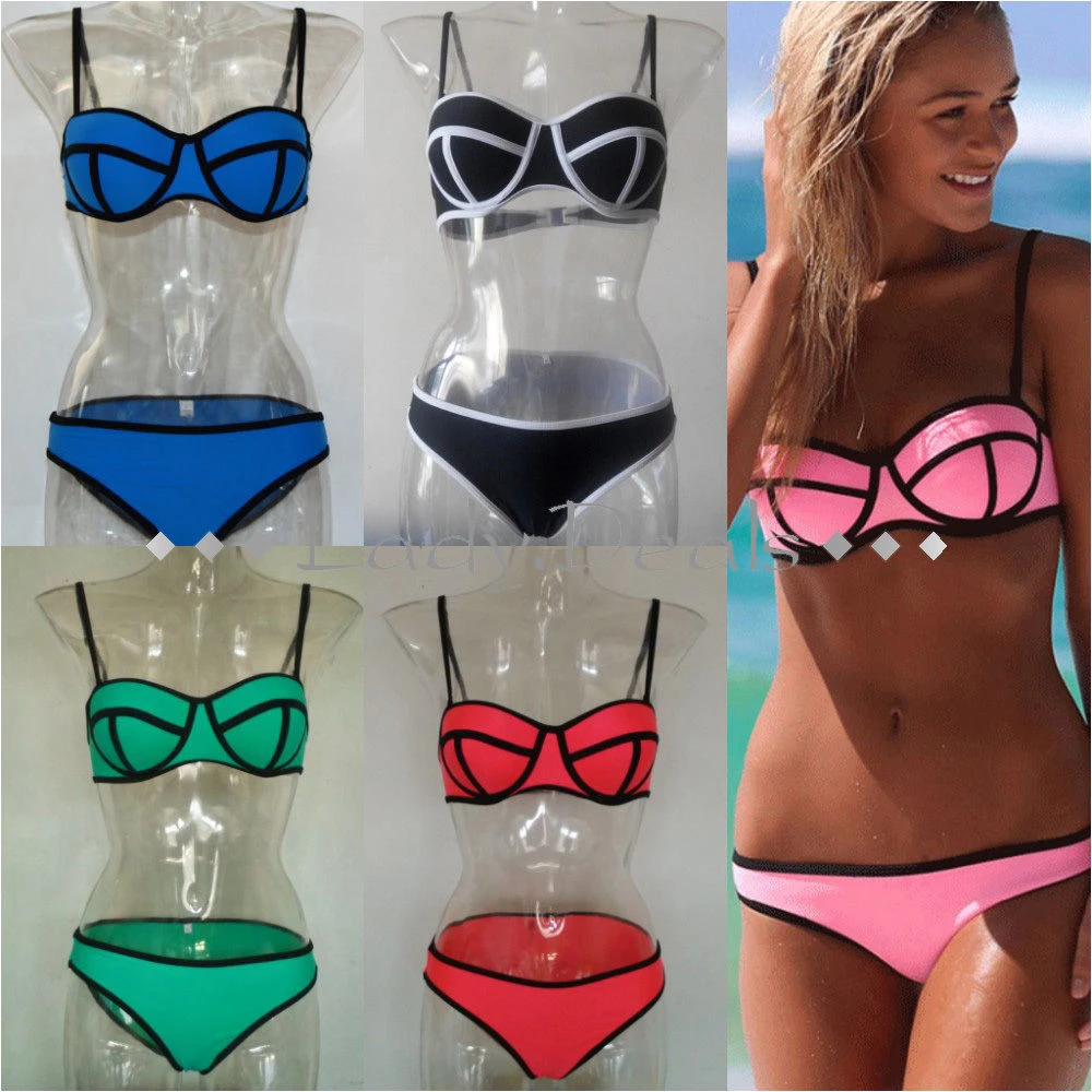 Swimsuit Red Push Up Bikini Set Plus Size Women Swimwear Sexy Padded Adjustable Strap Bordered Bikinis Summer Bathing Suit