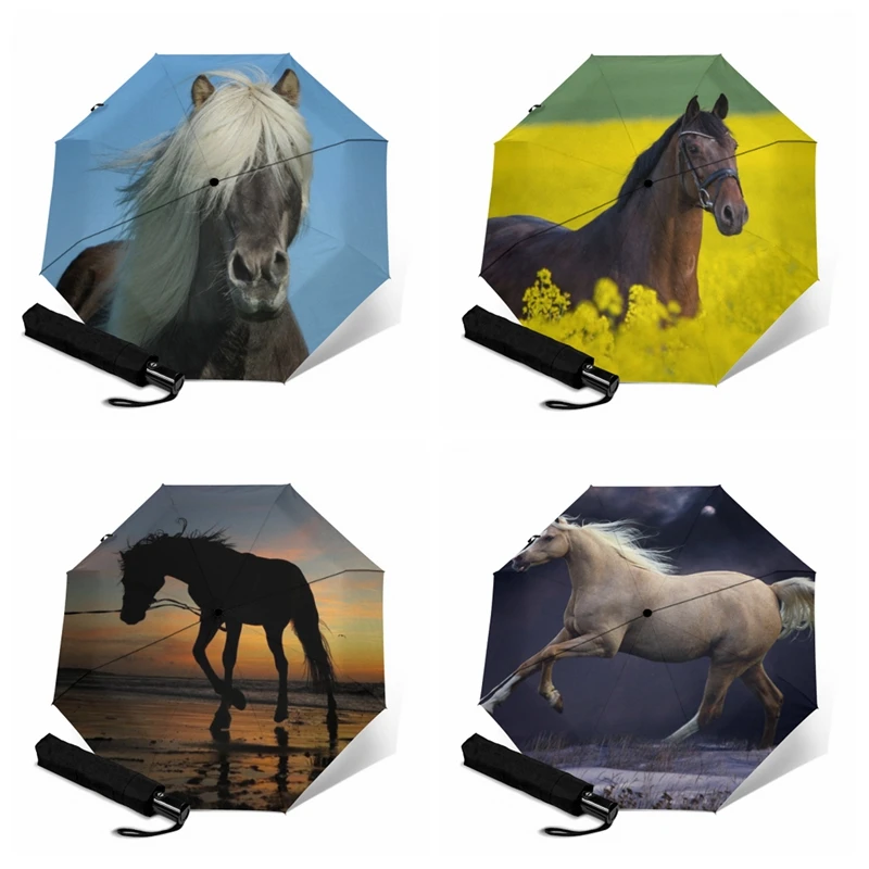 Автоматический зонт Pongee с 8 ребрами Роскошный складной защитой от УФ-лучей и