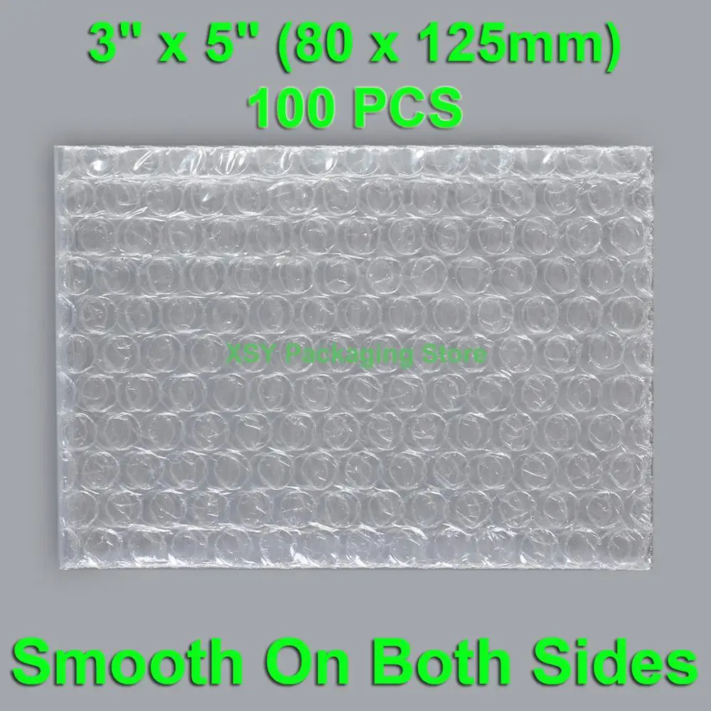 100 шт 3 "x 5" (80x125 мм) прозрачные пузырчатые мешки гладкие с обеих сторон Полиэтиленовые упаковочные конверты Пластиковые Упаковочные пакеты с ... от AliExpress WW