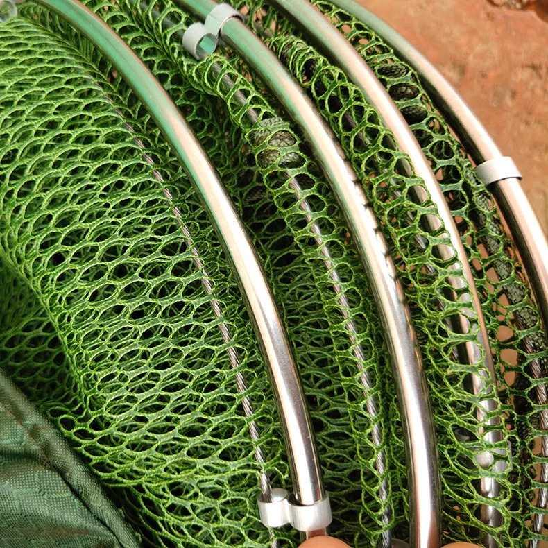 

2m/2.5m/3m Glued Fish Net Real Aluminum Fish Trap Live Fishing Cage Basket Collapsible Carp Fishing Tool Small Mesh No Bag B348