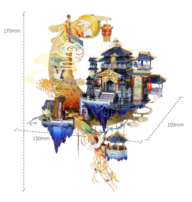 

3D All Metal Three-Dimensional Puzzle Moon Palace High-Quality Hand-Assembled Model Educational Toys Gift for Adult Children