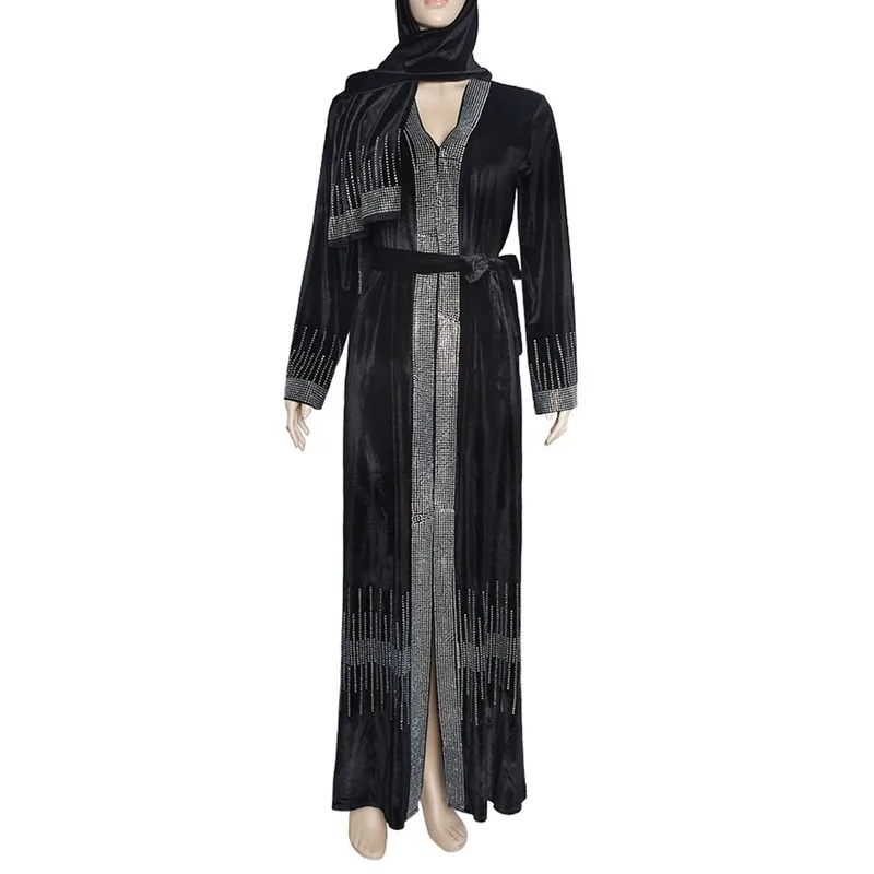Бархатное элегантное мусульманское платье женские длинные платья роскошные