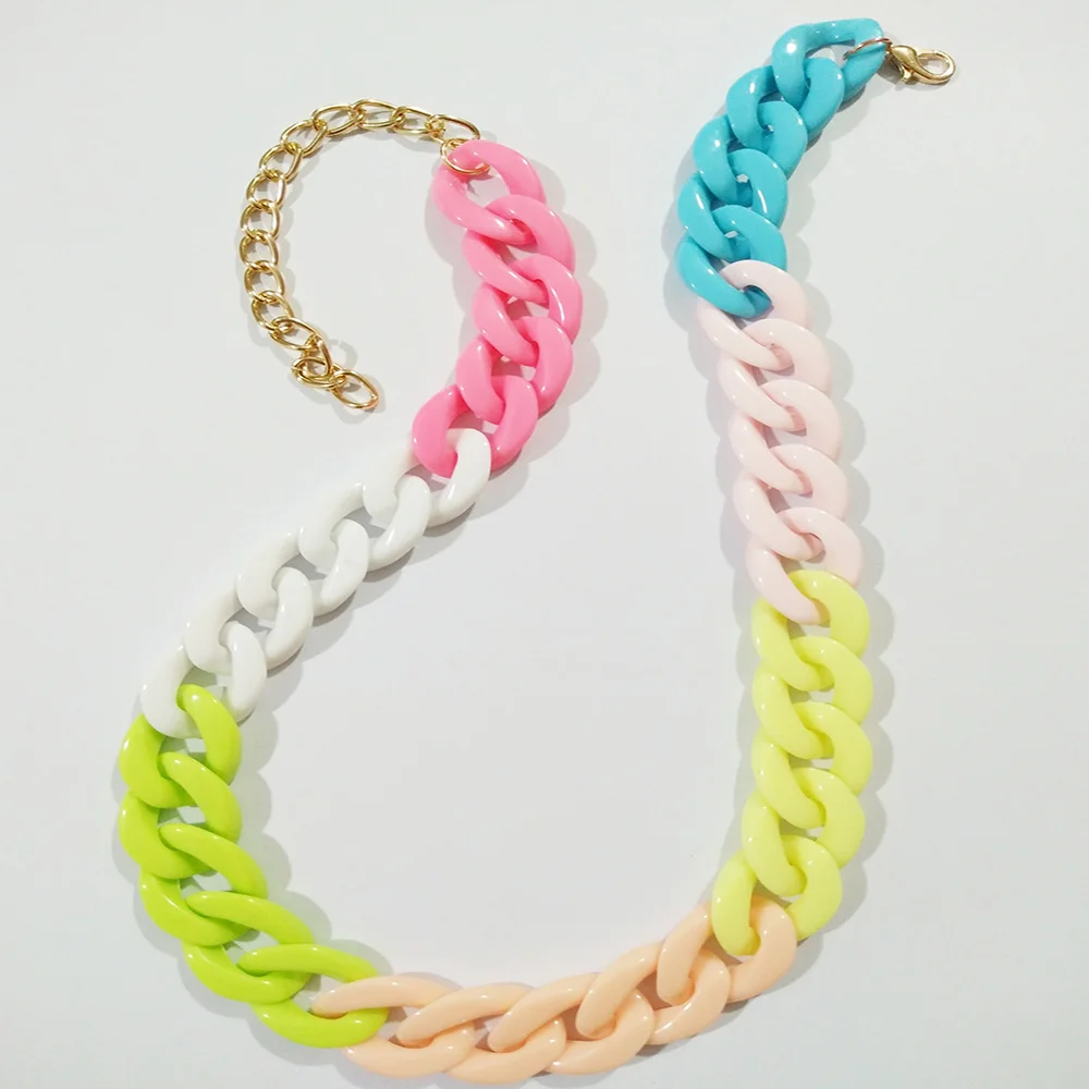 Дизайнерское Оригинальное акриловое модное ожерелье для мужчин и женщин простое