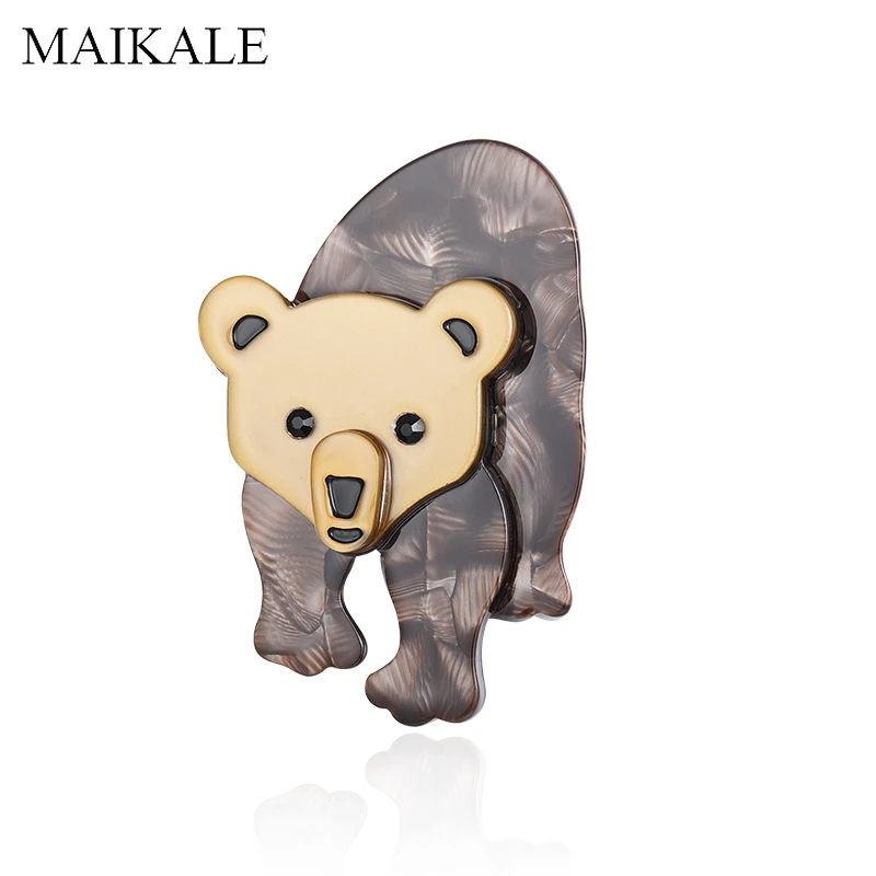 Женская/Мужская акриловый белый медведь MAIKALE белая брошь значок в форме