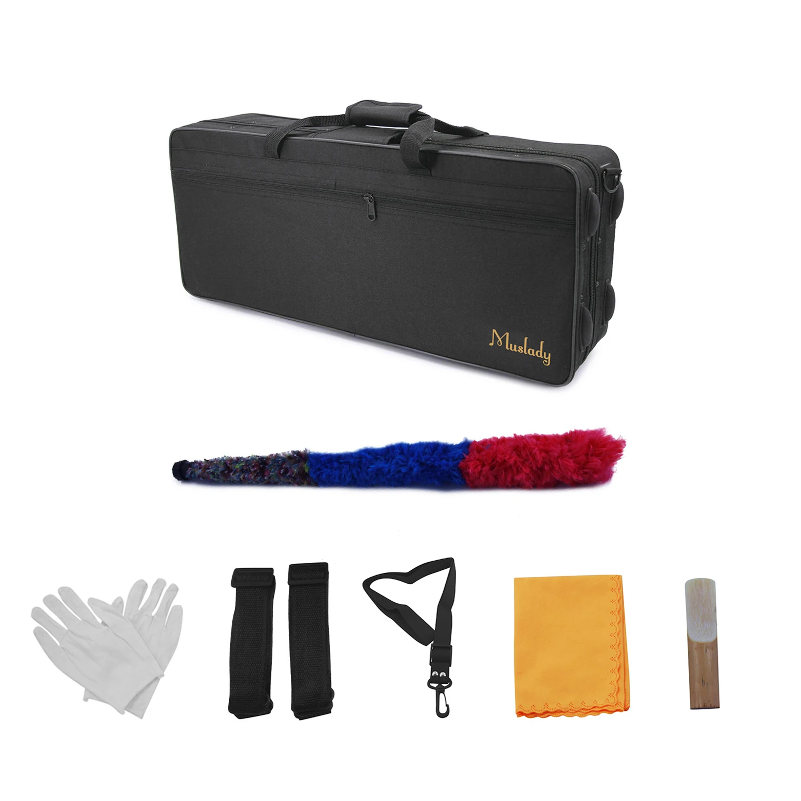 

Muslady AS-100N Eb Alto Saxophone Sax Brass Plated Nickle 802 Key Woodwind Instrument with Carrying Case Reed Cleaning Cloth