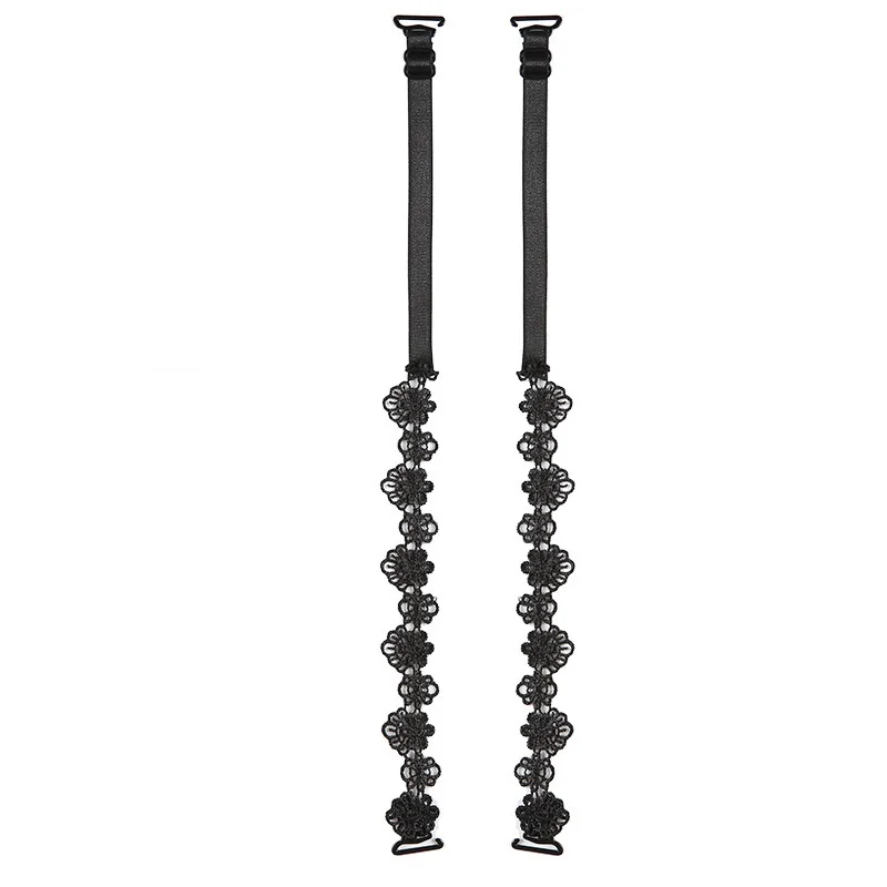 C-style balck La MaxPa/Женская эластичная бретелька бюстгальтера, аксессуары для бюстгальтера, цветочный кружевной бюстгальтер на бретельках, регулируемый бюстгальтер на бретельках для невесты k2510 - Цвет: C-style balck