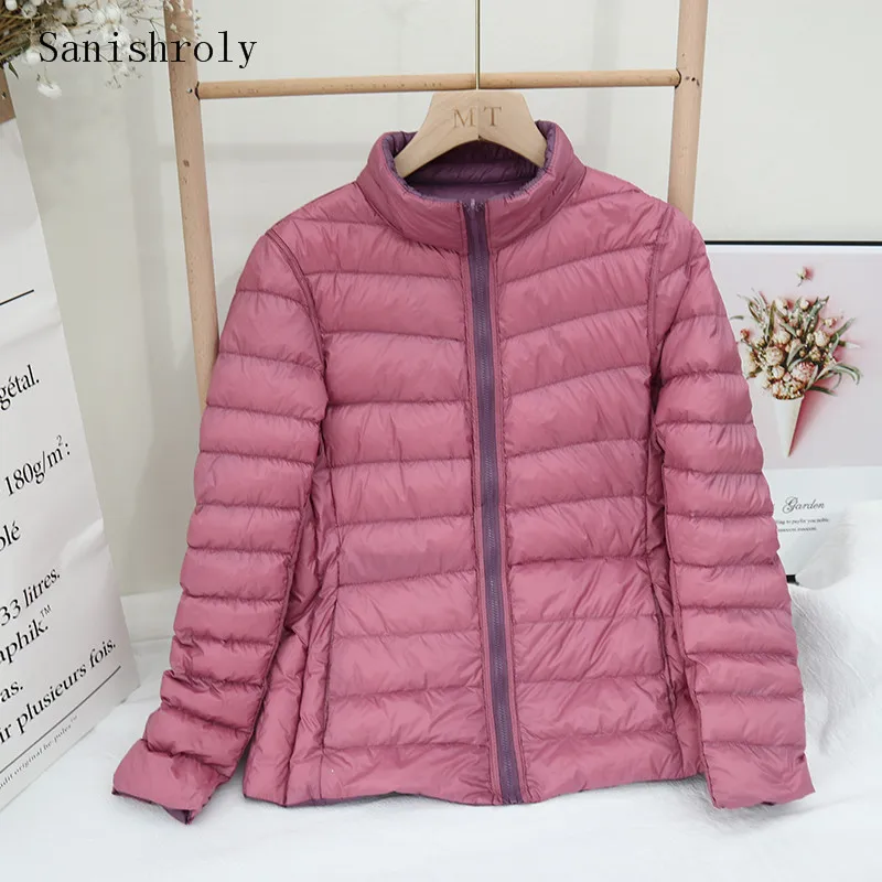

Sanishroly 2022 Autumn Winter Women Ultra Light White Duck Down Jacket Parkas Ladies Warm Double Down Coat Short Puffer Outwears