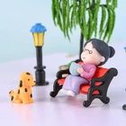 Мини-бабушка, дедушка, парные фигурки, миниатюрные фигурки, искусственное украшение для сада, микро-пейзаж AC889