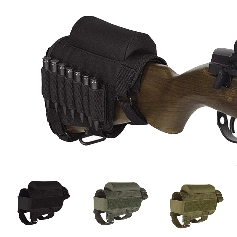 

Tactical Cheek Rest Adjustable Outdoor Military Buttstock Rifle Cheek Rest Bullet Holster Nylon Hunting Pouch Cartridges Bag