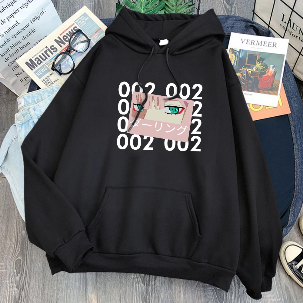 

Darling In The Franxx Zero Two Print Hoodie Women Casual Vintage Sweatshirt Winter Cartoon Graphic Harajuku Hooded Streetwear