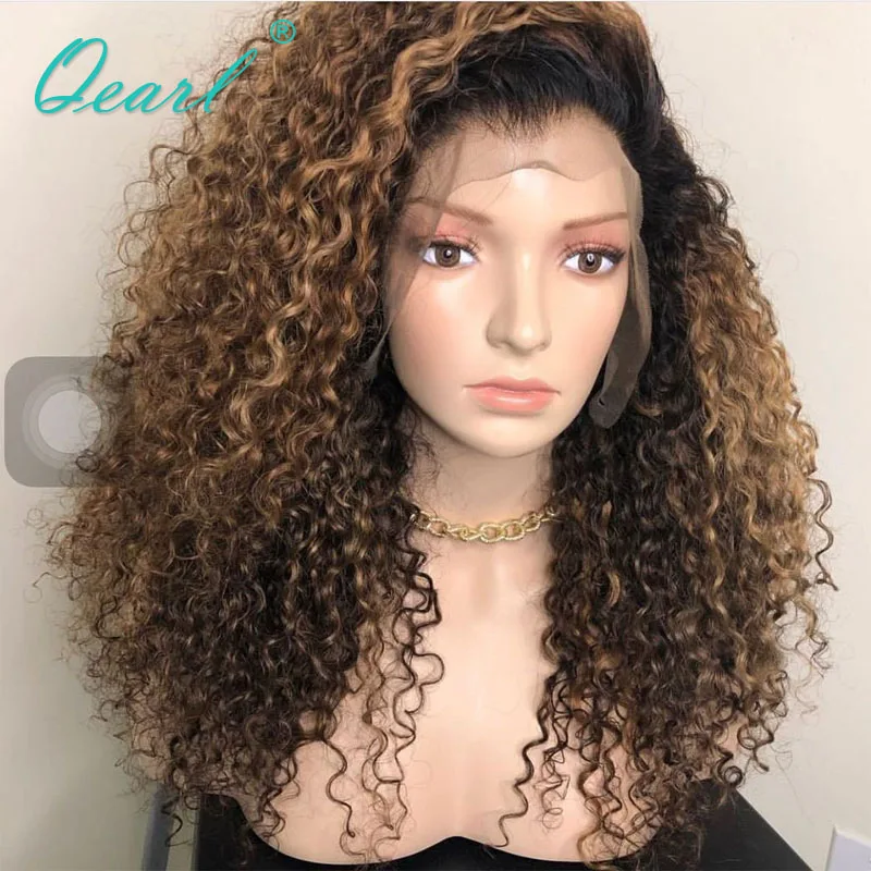 

Ombre Honey Blonde Brown Color Lace Front Wig Kinky Curly 13x4/13x6 Human Hair Wigs Brazilian Remy Hair 150% 180% Glueless Qearl