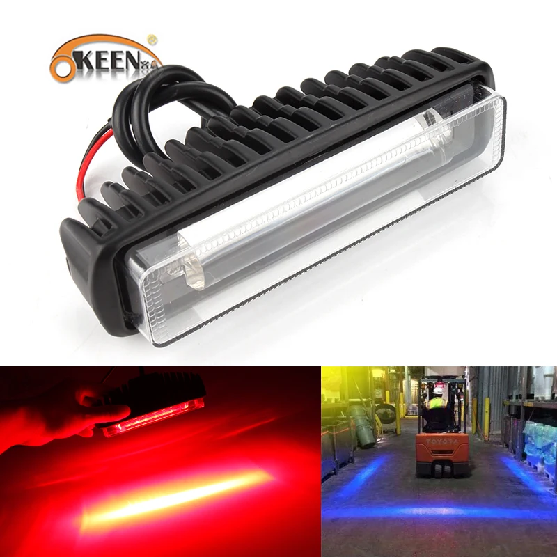 

OKEEN 30W Red Forklift Warning Light 12V Waterproof Blue LED Car Work Light Safety Reversing Warning Lamp 24V For Jeep Truck SUV