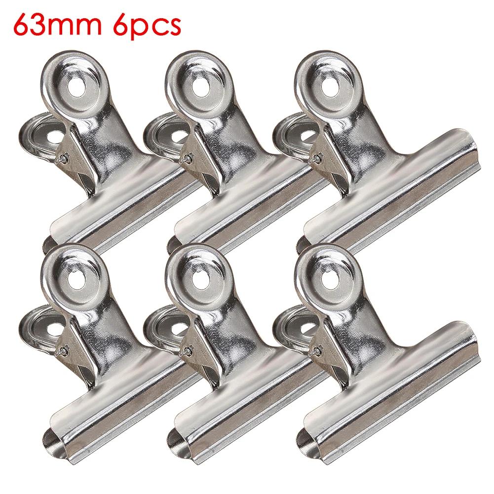 

Stainless Steel Round Metal Grip Food Clips Silver Bulldog Clip for Bag Multi-purpose Air Tight Seal Good Grip Clips