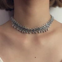 flower alloy bead necklace tassel short necklacepopular models catwalk fashion alloy neck and neck tassel necklace %d1%87%d0%be%d0%ba%d0%b5%d1%80