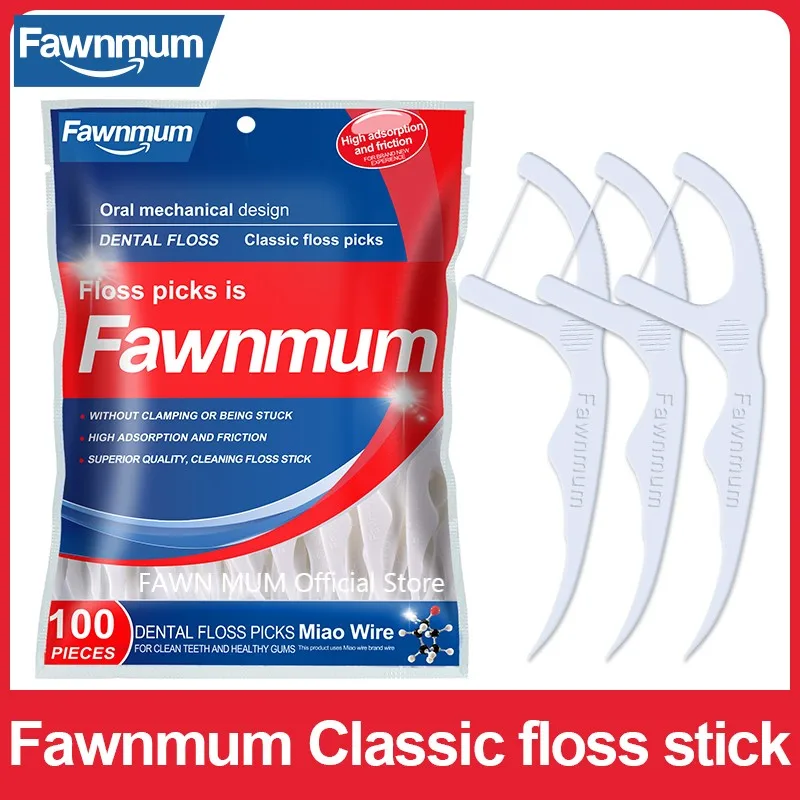 

Fawnmum 50/100pcs Dental Floss Flosser Picks Toothpicks With Thread Interdental Brush Tooth Cleaning Dental Floss Pick Oral Care