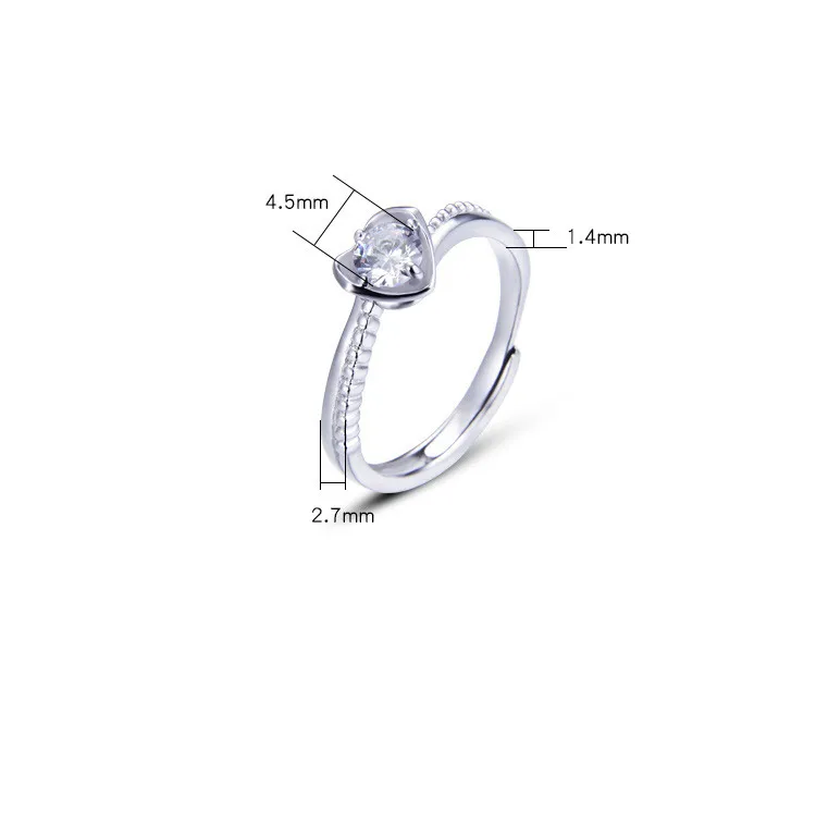 Bague Ringen S925 Серебряное кольцо для женщин сердце Корона дамы хвост кольцо Свадебные аксессуары подарок для подруги жены