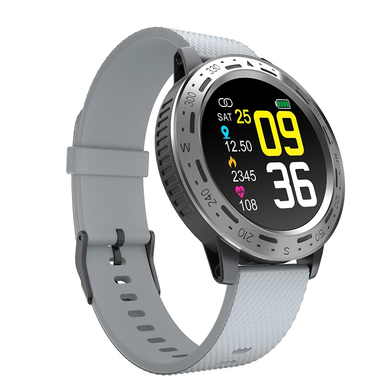 White Strap-Silver Смарт-часы ESEED S18, мужские, IP67, водонепроницаемые, с полным сенсорным экраном, длительным временем ожидания, для погоды, управление музыкой, умные часы для android - Цвет: White Strap-Silver