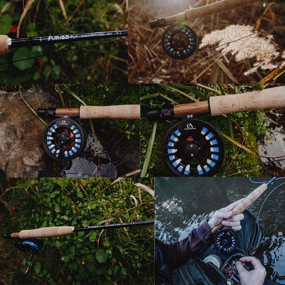 Maximumcatch Amigo Fast Action Fly Fishing Rod 8.6ft/9ft 4-8wt 30T SK Carbon Fiber Fly Rod with Cordura Tube enlarge
