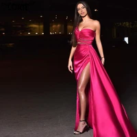 lorie arabic red evening dresses mermaid 2020 sexy formal dresses satin split front one shoulder evening gowns long custom made