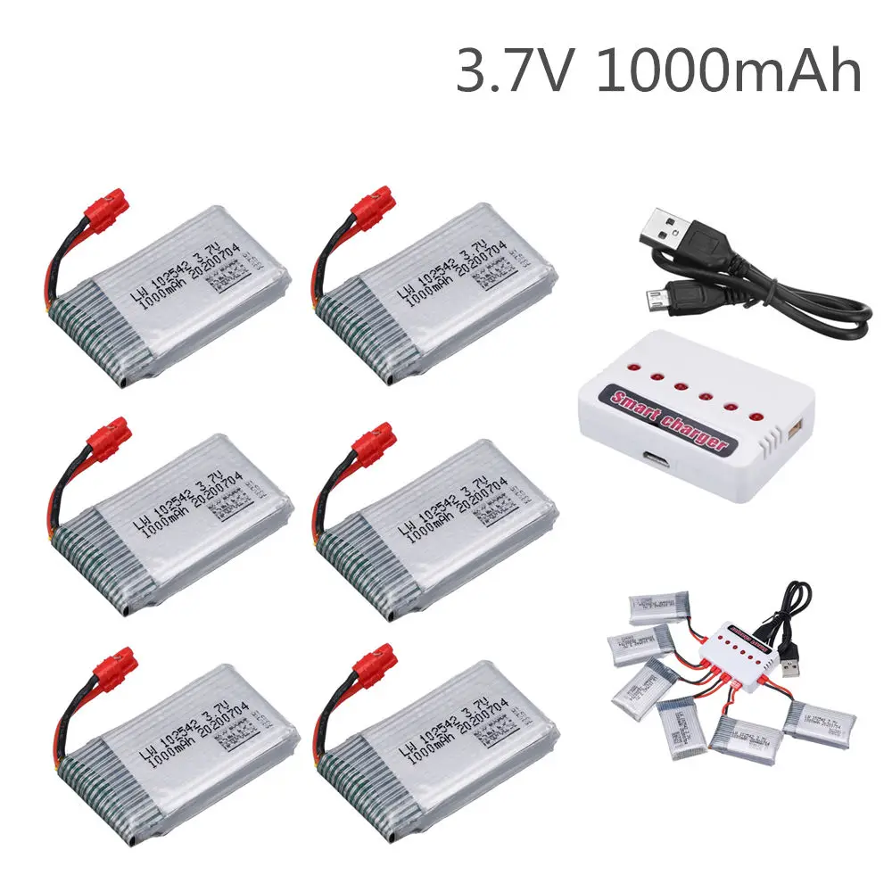 Аккумулятор Lipo 3,7 в 1000 мАч 102542 для Syma X5HC X5HW X5UW X5UC, батарея для квадрокоптера с зарядным устройством, запасная часть для дрона