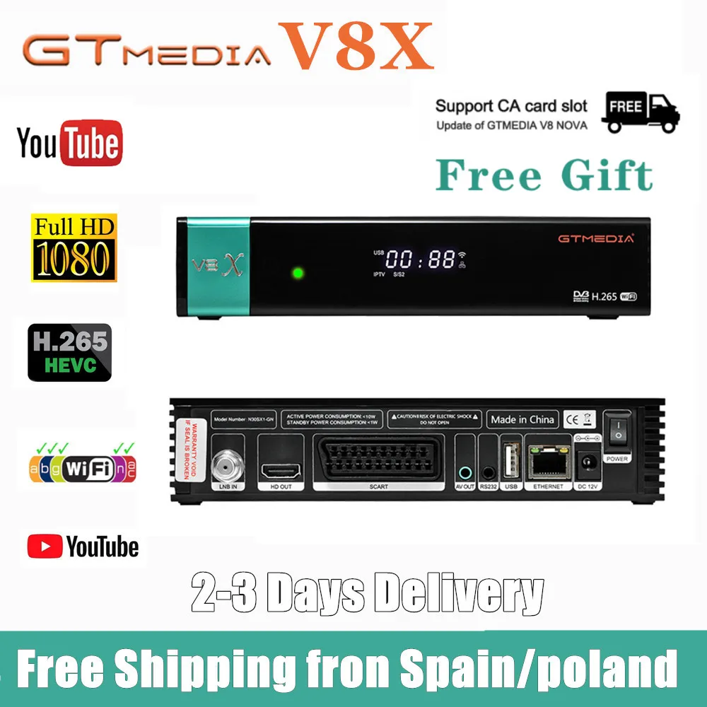 Популярный спутниковый ресивер Gtmedia v8x отправляется из Испании быстро как V8 NOVA honor