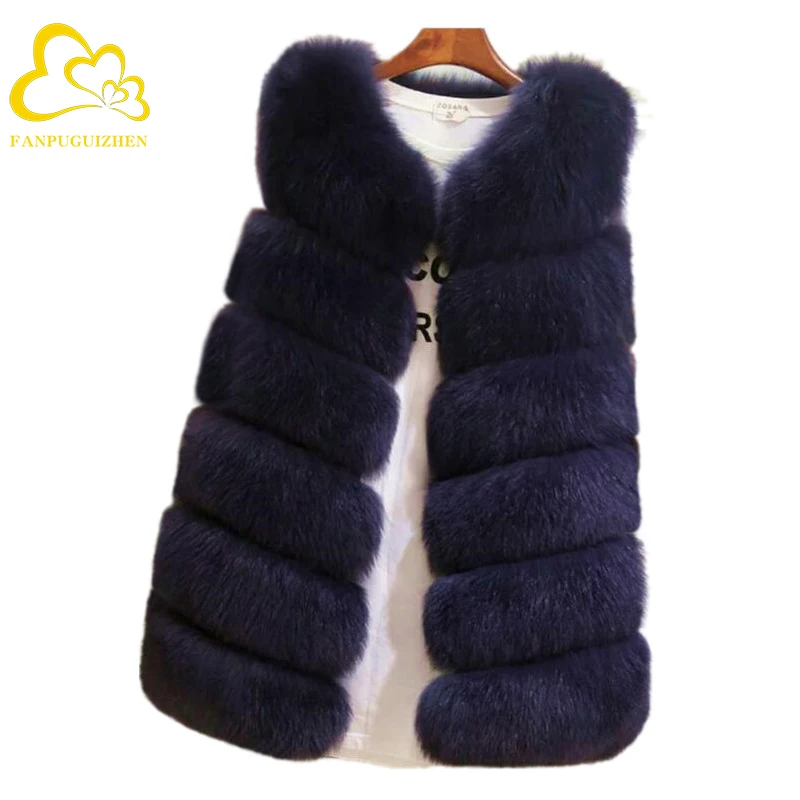 Winter Warm Vest New Arrival Fashion Women Import Coat Fur Vest High-Grade Casual street wear Faux Fur Coat Fox Fur Long Vest