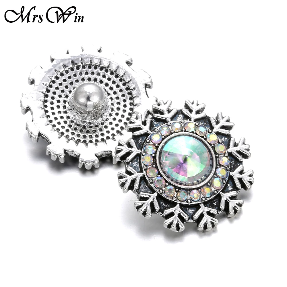 6 шт./лот новинка Рождественская кнопка ювелирное изделие стразы снежинка Цветок