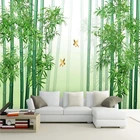 Самоклеящиеся обои в китайском стиле с зеленым бамбуковым лесом, домашний декор для гостиной, спальни, Экологически чистая настенная ткань