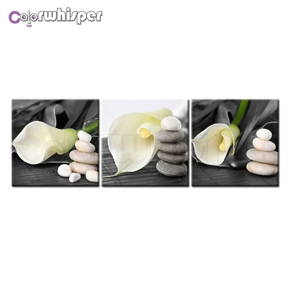 

Daimond Painting 5D Full Square/ Round Lily Flower 3pcs Diamond Painting Rhinestone Embroidery Crystal Cross Stitch Z044